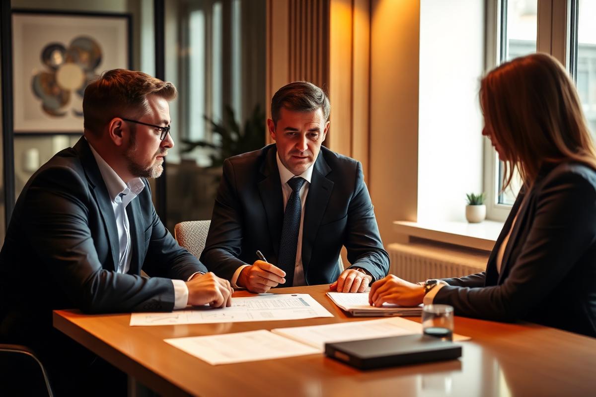 Consultant presenting an AML audit report to clients