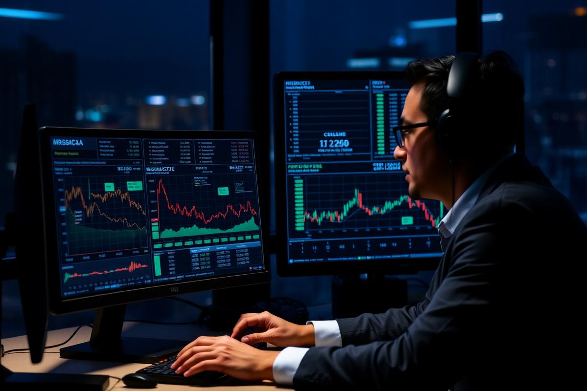 Analyst reviewing transaction monitoring dashboards