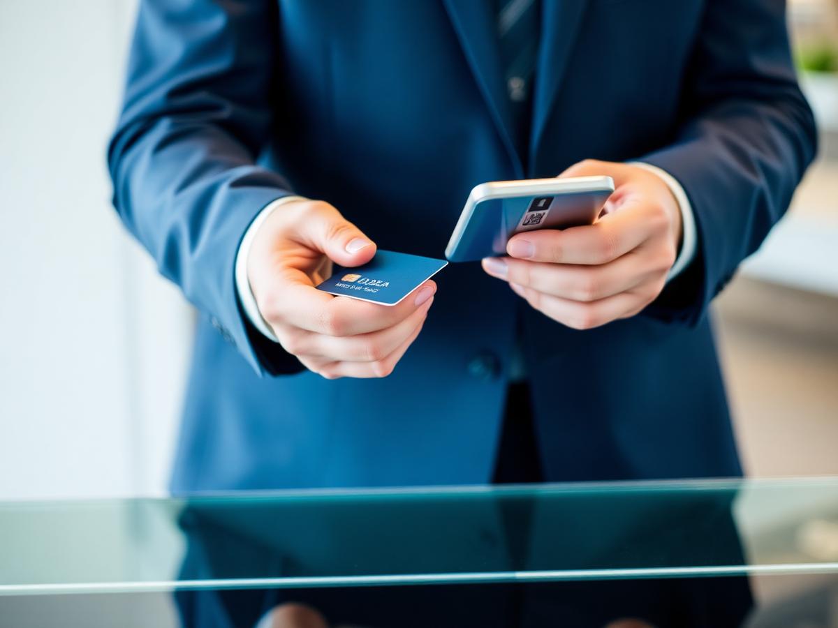 Customer making a digital e-money payment